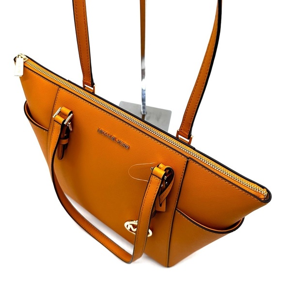 Michael Kors Large Charlotte Tote Bag & Double Zip Wallet Wristlet Cider (NWT) - Picture 8 of 15